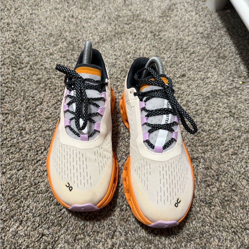 ON clouds Women's Athletic Shoes - White and Orange Accents - Picture 3 of 8